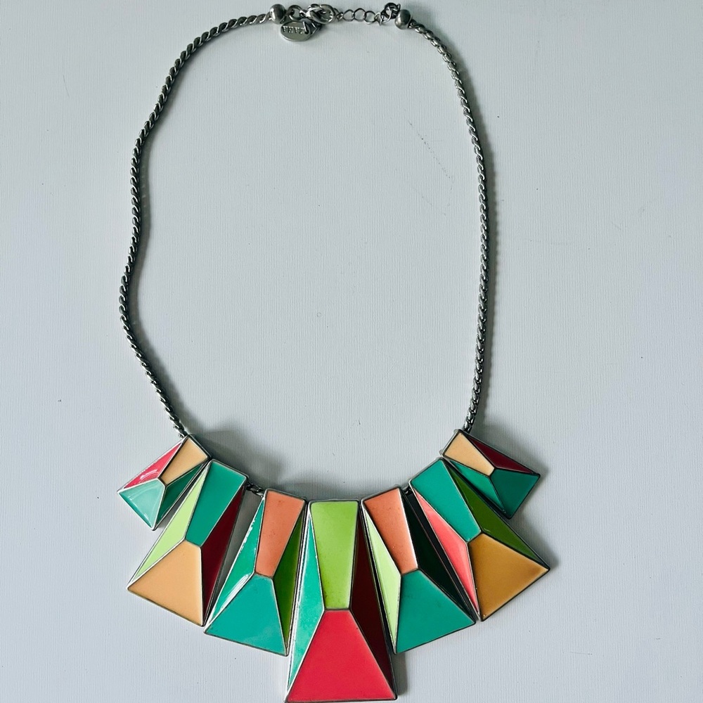 Zara Geometric Multicolor Statement Necklace - image 1